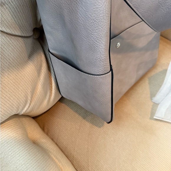 NWT K. Carroll Vegan Shoulder Bag in Grey with Silver Hardware - Picture 7 of 10